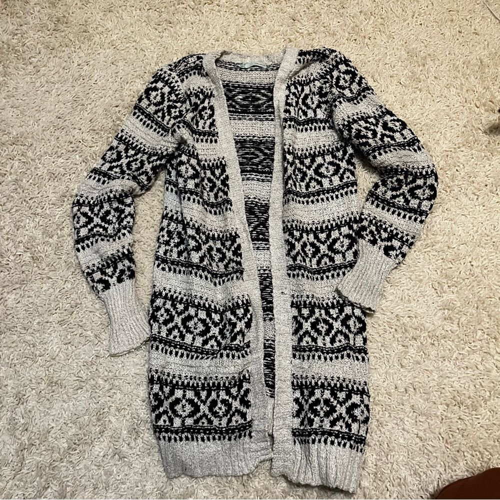 Maurice's aztec print long cardigan size s
